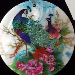 Pair of peacock earrings